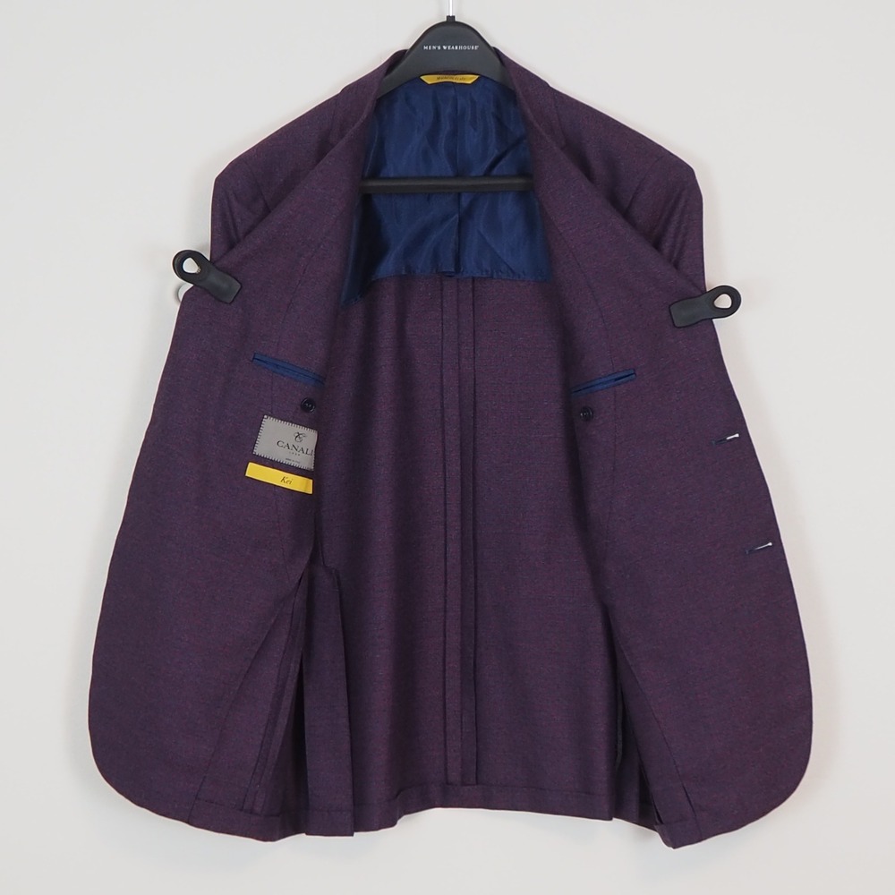Canali Kei Sport Coat 40R Purple Silk Cashmere Blend Two Button Blazer Italy - Picture 3 of 15
